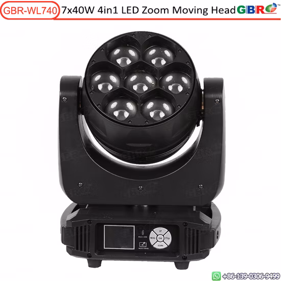 Gbr-Wl740 Stage Lighting 7X40W Zoom Wash Moving Head LED